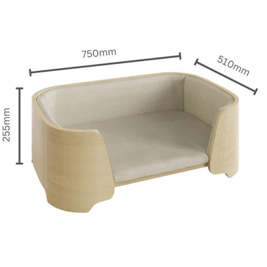 Oslo Oak Curved Wooden Dog/Pet Bed by Jual