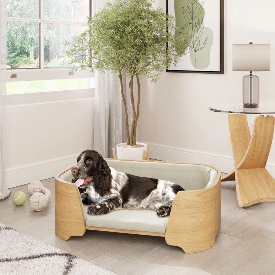 Oslo Oak Curved Wooden Dog/Pet Bed by Jual