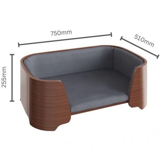 Oslo Walnut Curved Wooden Dog/Pet Bed by Jual